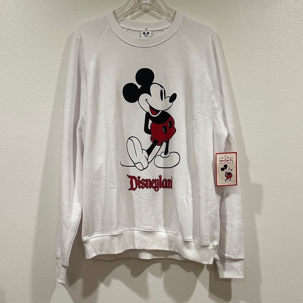 Disneyland Merch White Crewneck Sweatshirt Mickey Mouse Medium or Large NWT